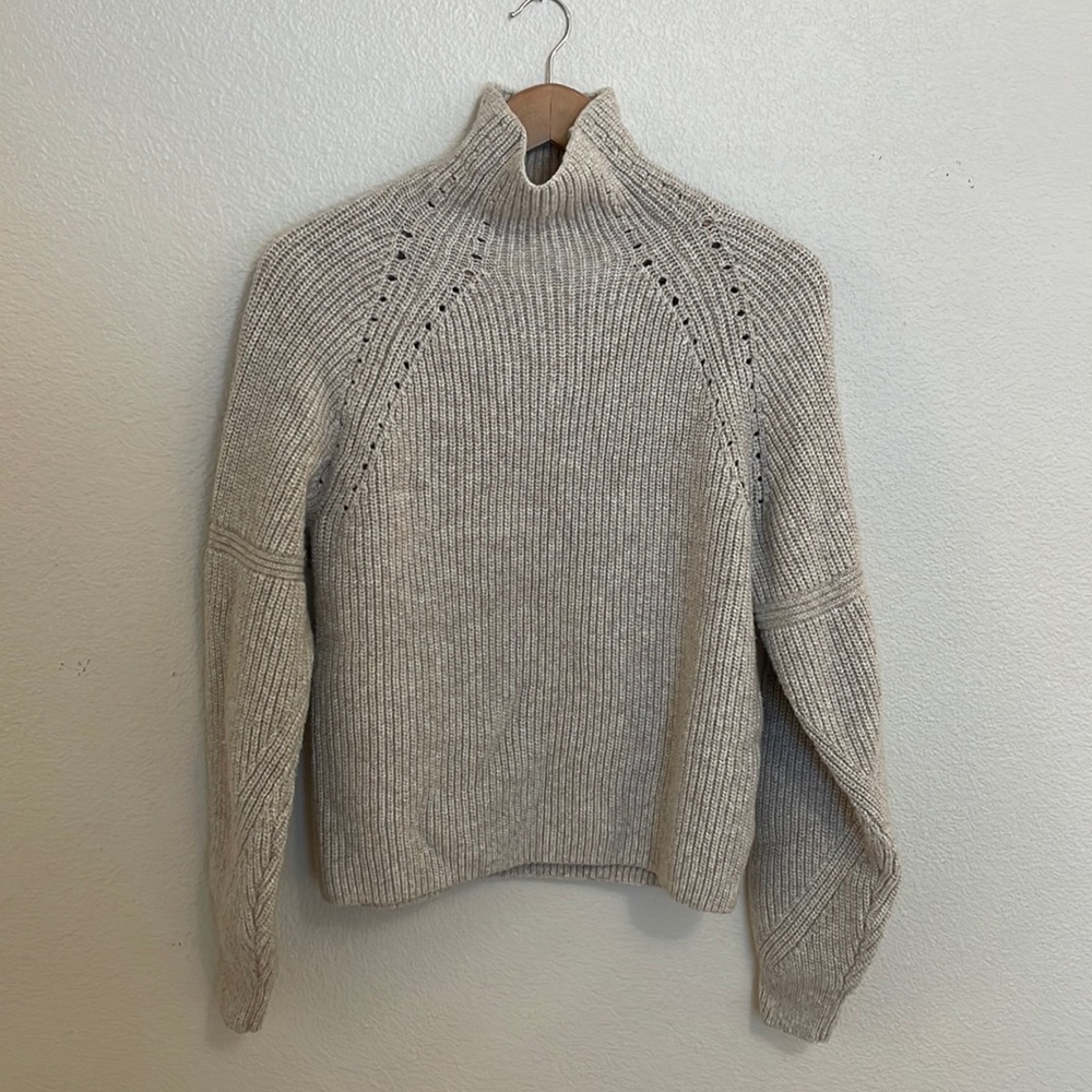H&M heather grey chunky knit turtleneck sweater